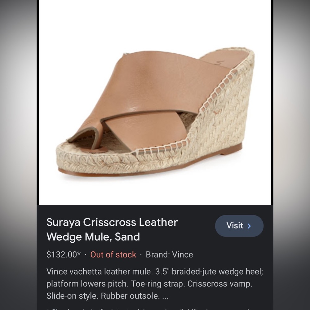 Vince Suraya Crisscross Leather Wedge